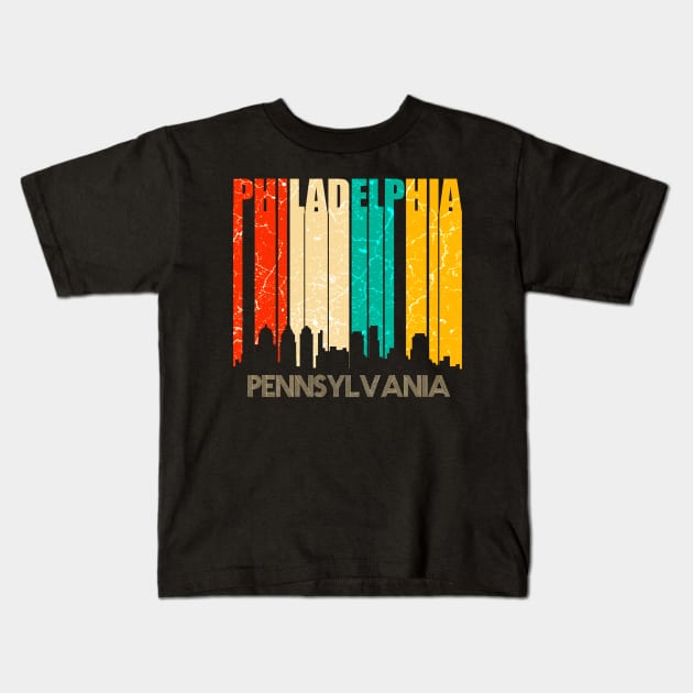 Philadelphia Skyline Kids T-Shirt by Mila46